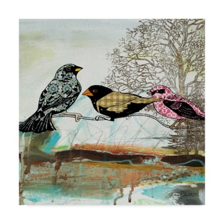 Jean Plout 'Texture Birds' Canvas Art,14x14